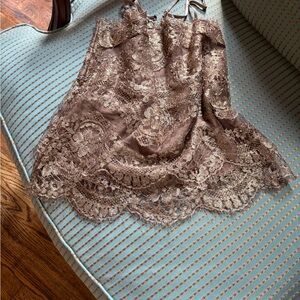 Ralph Lauren Black Label Brown Lace Camisole